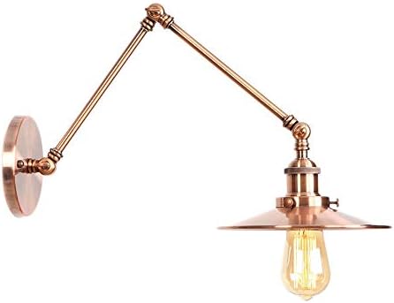 Ganeep Retro Wrought Iron Loft Wall Lamp Long Swing Arm Wall Lamps Adjustable Metal E27 Edison Light Bulb Wall Light Home Lighting for Bedroom/Restaurant (Color : A)