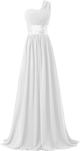 Time Dresses Women's Chiffon One Shoulder Bridesmaid04s Dresses