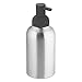 mDesign Rustproof Aluminum Soap Dispenser Pump, for Kitchen or Bathroom Vanities - Pack of 2, Wide, Brushed/Matte Charcoal