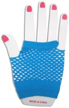 Plain Coloured Short Fishnet Gloves - Blue, Black, White, Red and Purple (Turquoise Blue)
