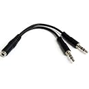 StarTech MUYHSFMM 3.5mm 4 Pin to 2x3 Pin 3.5mm Headset Splitter Adapter - F/M