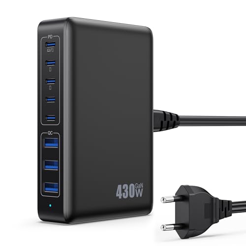 Feob 430W USB C Ladegerät Mehrfach, 8 Ports GAN IV Schnellladegerät PD 100W Ladestation Charger Station PPS USB Hub C Netzteil für Laptop, MacBook, iP