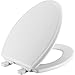 CHURCH 685E3 000 Toilet Seat will Slow Close and Never Come Loose, ELONGATED, Durable Enameled Wood, White