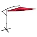 Sundale Outdoor 10 Feet Aluminum Offset Patio Umbrella with Crank and Cross Bar Set, Cantilever Umbrella for Deck, Garden, Backyard, 8 Steel Ribs, 100% Polyester Canopy Shade (Red)