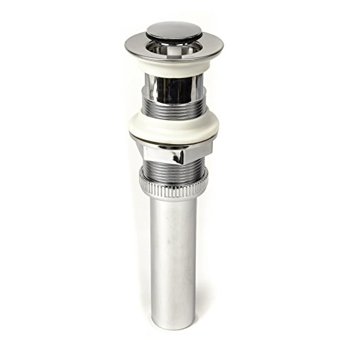 PF WaterWorks DecoDRAIN Push Pop-Up Sink Drain Plated ABS Body with Overflow (C…