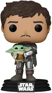 POP Funko Star Wars: The Mandalorian - Mandalorian (Din Djarrin) Holding The Child (Grogu), Multicolor (54525)