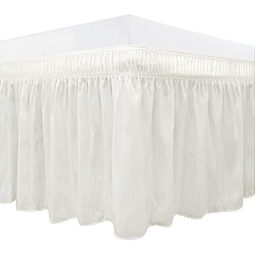 Biscaynebay Wrap Around Bed Skirts for King & Cal King Beds 15 Inches