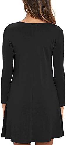 VEIMEILI Women's Long Sleeve Pocket Casual Loose T-Shirt Dress