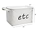 BasketsBinsBoxes White Canvas Cotton Storage Bin for Home Organization. Collapsible and perfect for use in Nurseries,Car Trunks,Shelves,Counter tops,Bathrooms or for Gifting!