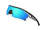 TOREGE Polarized Sports Sunglasses with 3 Interchangeable Lenes for Men Women Cycling Running Driving Fishing Golf Baseball Glasses TR05