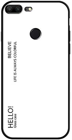 Phone Case, Honor 9 Lite Case, Tempered Glass Back Cover Scratch-Resistant + Shockproof Soft TPU Bumper 9 Lite/Honor 9 Youth Edition 5.65" -White