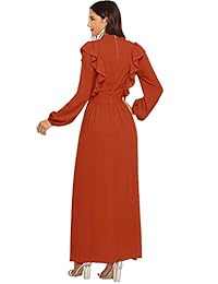 Verdusa vestido largo con volantes y cuello de corbata para mujer