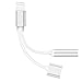 Apple iPhone Adapter Earphones & Splitter, Arhensive[Sliver]2 in1 Dual Lightning to 3.5mm Headphone Audio & Charge Adaptor for Apple i7 Plus / i7