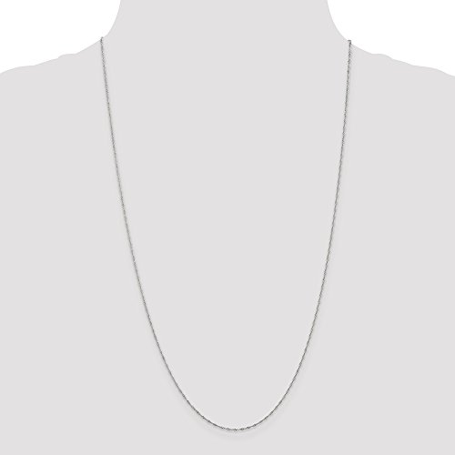 14k White Gold 1mm Singapore Chain