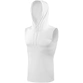 SLEEFS Sleeveless Compression Hoodie - Workout Top Tank for Men - Breathable Muscle Shirt - Quick Dry