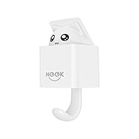 AndYin Cat Hooks Wall Hanger for Key Hook Decorative Adhesive Kitty Hooks Key Holder Coat Rack Utility Hook for Wall Hanging with Bag Coat (White)