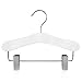 Hangerworld 10 Inch Kids White Wooden Coat Hangers with Clips for Baby & Toddler Clothes, Pack of 12