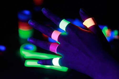 UV Blacklight Reactive (12pack) (6 Colors) 33ft per Color, Fluorescent Cloth/Neon Gaffer Tape, Super Bright for Glow Party Supplies