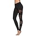 FEIVO Yoga Pants, Women's Power Flex Yoga Pants Tummy Control Workout Yoga Capris Pants Leggings,Mesh-black5,Medium
