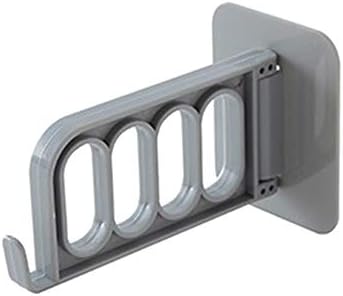 Yity88 Hanger Hook Clothes Storage Rack Seamless Practical Wall-mounted Folding Storage Rack Multifunctional Plastic Durable(Grey)