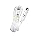POWTECH Heavy Duty 3 Outlet Grounded Indoor Home Office Extention Cord, 25-FEET, 16 GAUGE (SPT-3) 16 AWG 3, 125V, 1625 Watt, 3 Conducter Polarized Extension Cord, White - UL Listed,PT-3916-25WHT