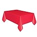 Red Solid Rectangular Plastic Table Cover (54