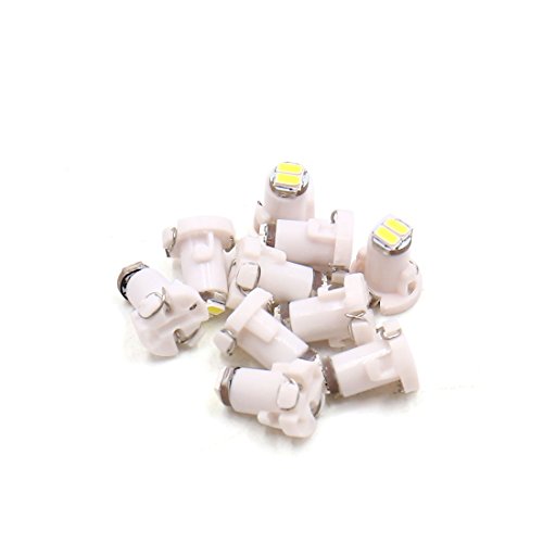 uxcell 10Pcs T3 3014 2-SMD White LED Dashboard Gauge Light Lamp Bulb for Car Interior