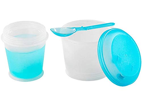 Rosenstein & Söhne Müsli-Lunchbox: 2er-Set Müsli-to-go-Becher mit Milch-Kühlfach & Löffel (Dose zum Mitnehmen, Joghurtbecher mit fach, Kühlung) – Bild 3
