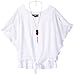 Amy Byer Girls' 7-16 Tie-Front Woven Circle Top, White, M