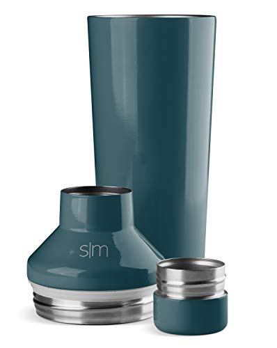 Simple Modern Cocktail Shaker Geschenkset mit Jigger Deckel | Isolierter Boston Martini Mixer Edelstahl… – Bild 3