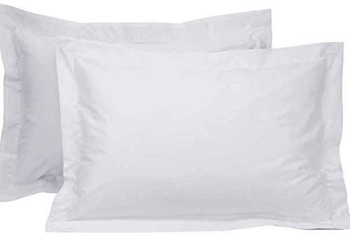 Cotton Metrics Heavy Quality King Pillow Shams Set of 2 White 600TC 100% Organic Cotton White Pillow Shams King Size 20X40 Decorative Pillow Cover with 2 Inch Flang