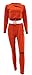 Ybenlow Women's 2 Piece Hollow Out Crop Top Ripped Pant Tracksuit Sweatsuit Set