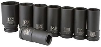 3/4 in. Drive SAE Deep Wall Impact Socket Set 8 Pc by Pittsburgh Pro