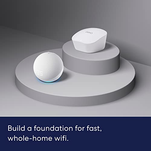 AllNew Echo Dot (5th Gen) with clock Cloud Blue with eero Mesh Wifi