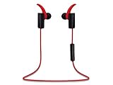 Giga Goods Bluetooth 4.0 In-Ear Headphones with Built-in Mic, Red, Compatible with iPhone 6, 5, 5c, Samsung, Motorola and More