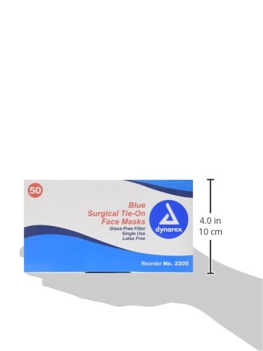 Dynarex Surgical Face Mask - with Ties Blue 6/50/Cs