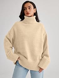 LILLUSORY Women's Turtleneck Long Sleeve Oversized