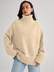 LILLUSORY Women's Turtleneck Long Sleeve Oversized