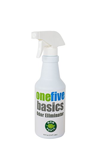 One Five Basics Odor Eliminator - Professional Strength, Non Toxic, Biodegradable Formula for Multi Purpose Household Uses, Comes in 16 oz. Bottle with Trigger Spray
