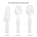 Disposable Wedding Dinnerware Set 303pc/50 Guest Rose Gold Premium | 50 Dinner Plates, 50 Dessert Plates, 100 Forks, 50 Spoons, 50 Knives, 3pc Serving Set (50 Guest Set, Rose Gold)