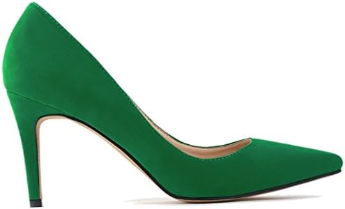 Xianshu Womens Suede High Heel Pointed Toe Shoes Stiletto Shallow Mouth Pointed Toe Pumps