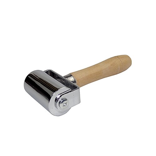 Driak 60mm Leather Craft Press Edge Roller Iron Roll Glue Edges & Crease Leather Tool DIY Wood Handle Blank Holder Platen Tools