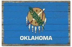 NOT BRANDED Oklahoma State Flag Wood Sign Rustic Wall Decor Gift 12x18 B3-12180051029