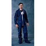 Radnor® 3X Blue Spunbond Polypropylene Disposable Coveralls With Front Zipper Closure And Attached Hood And Boots