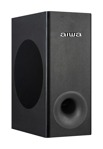 Barra de Soundbar AIWA AWSBH21W-W 2.1 Canales con Subwoofer, 120W RMS de Potencia, Bluetooth, HDMI ARC, Óptica y USB, Sistema de Sonido para Teatro en Casa y Gaming, Color Negro