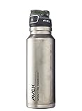 AVEX FreeFlow Autoseal Water Bottle, Unfinished Stainless, 1200ml/40 oz