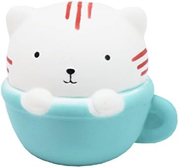 Luoke Super Soft Slow Rising Squishy Cup Cat Stress Relief Squeezing Toys Stretchy Scented Decompression Charms Hand Wrist Toys