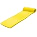 TRC Recreation Sunsation 1.75” Thick Vinyl Coated Foam Swimming Pool Float Mat Adult Lounger with Built-in Roll Pillow, Yellow