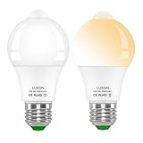Motion Sensor Light Bulb 5W Smart LED Bulbs PIR Detector Lamp Dusk to Dawn Night lights E26 Base Indoor Outdoor Light Bulbs Soft White 2700K for Wall Lighting Garage Porch Stairs Hallway Pack of 2