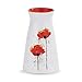 DEMDACO Dean Crouser Poppy Blooming Flower Watercolor Red 7 x 5 Glossy Ceramic Stoneware Vase